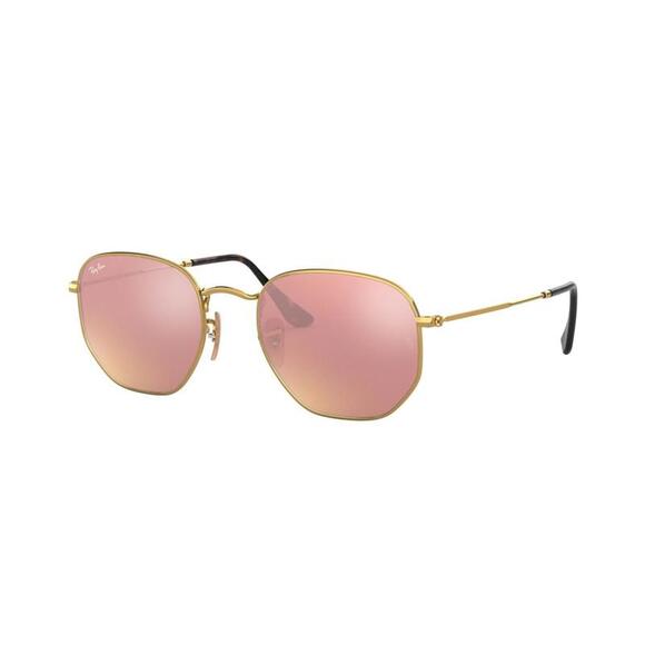 RAY BANNEWHEXAGONAL LARGEFLAT LENS3548N 001 - Z2GOLDPINK